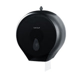 Jumbo Toilet Roll Dispenser - Black Translucent Plastic.